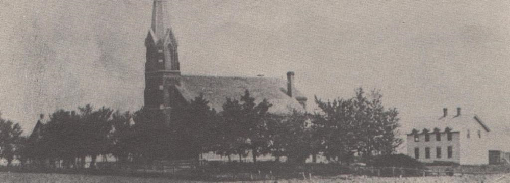 The new Sts. Peter & Paul Catholic Church and first school